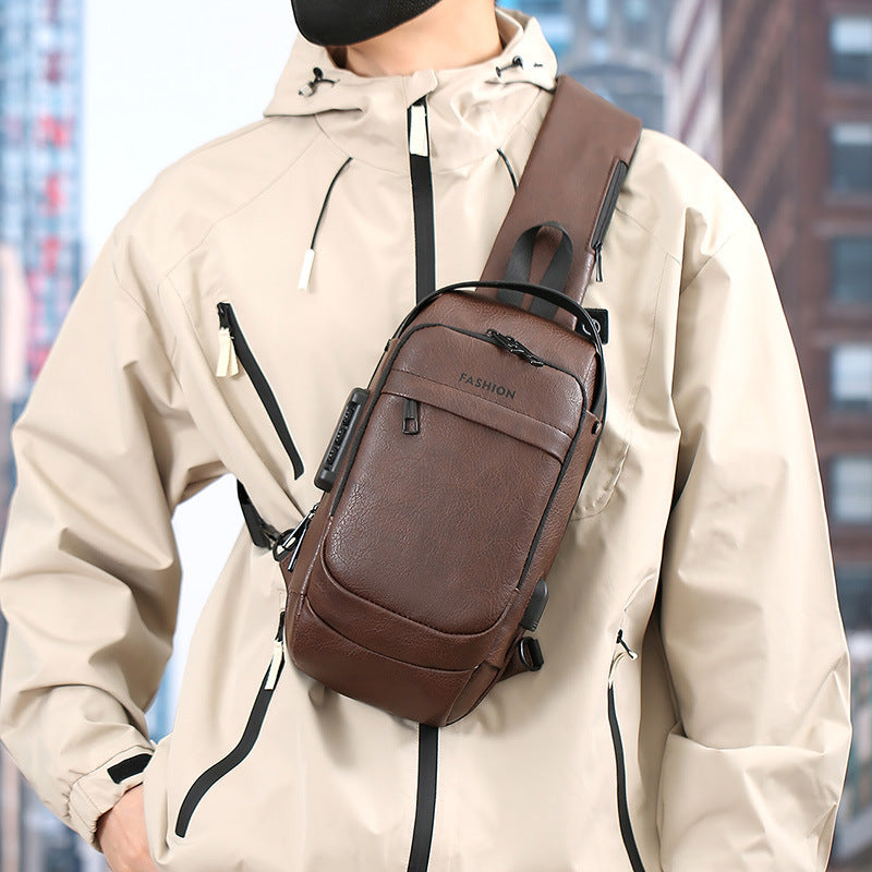 Vielseitige Leder Crossbody Sling Bag Karnz