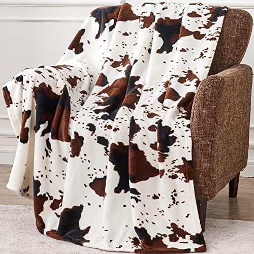 Kuhmuster Fleece-Decke