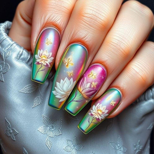 Kunstnägel Im Handverzierten Blumendesign Karnz