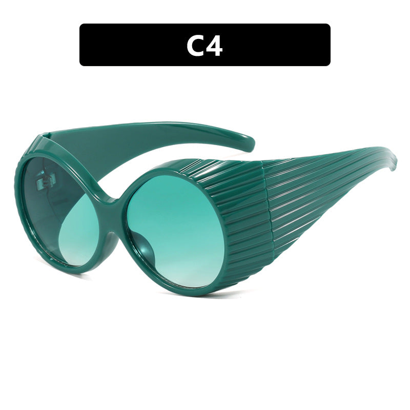 Damen extravagante Sonnenbrille mit geschwungenem Rahmen Karnz