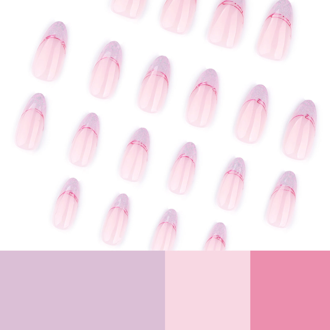 Kunstvolle Stiletto-Nägel mit Glitzer- und Ombre-Design Karnz