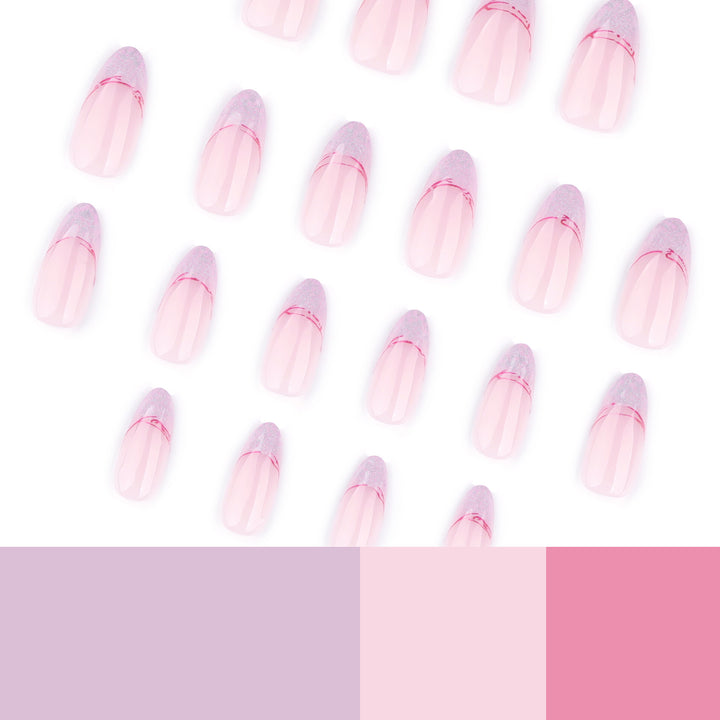 Kunstvolle Stiletto-Nägel mit Glitzer- und Ombre-Design Karnz