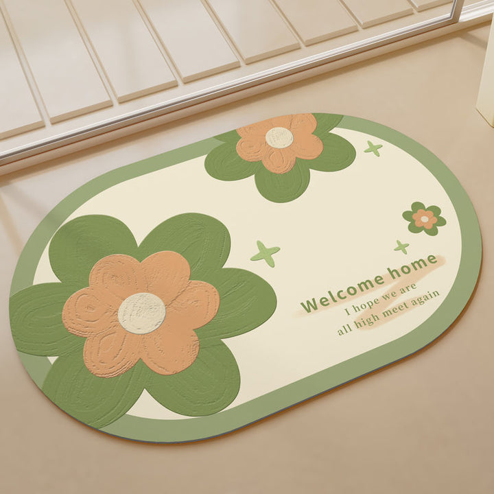 Charmante Blumen Willkommensmatte Karnz
