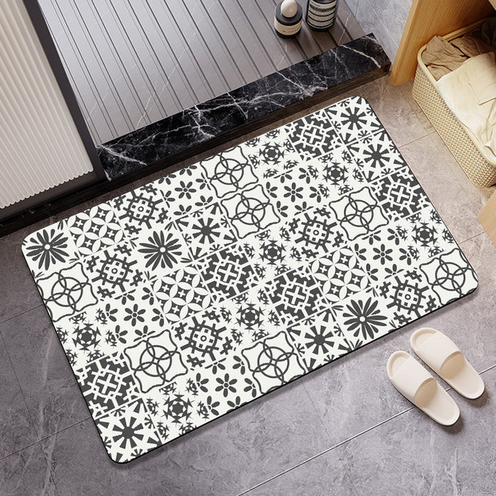 Stylische abstrakte Badematte Karnz