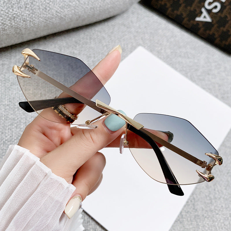 Damen geometrische Oversized-Sonnenbrille Karnz