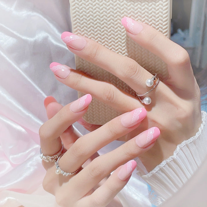 Lace-inspiriertes Ombre Press-On-Nagelset