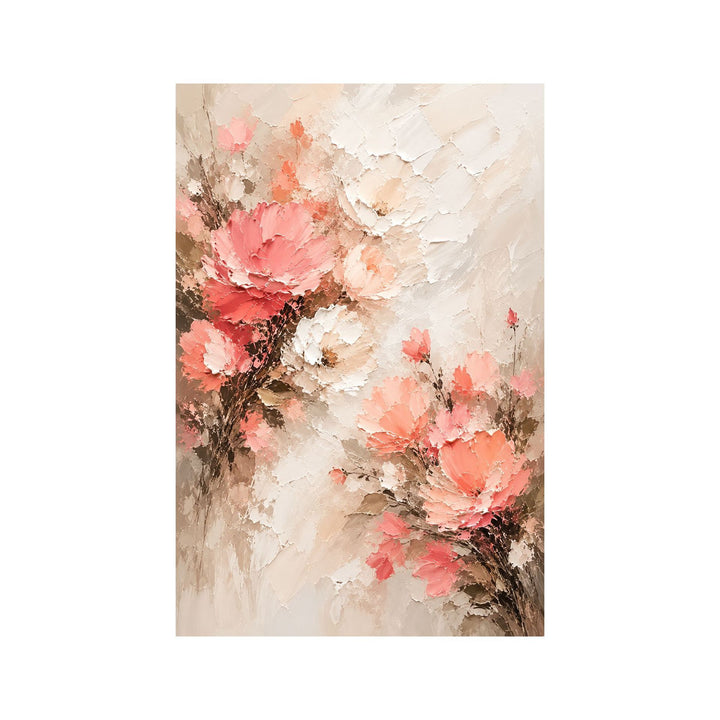 Texturiertes florales Ölgemälde auf Leinwand Kunst