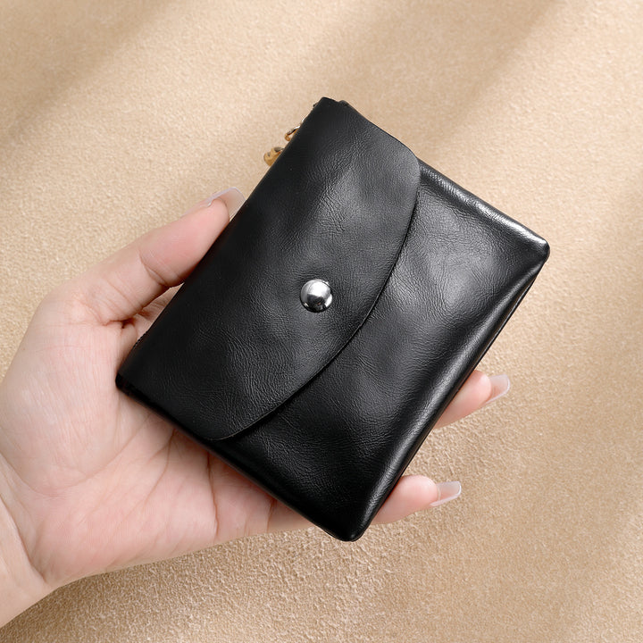 Premium Leder Snap Brieftasche