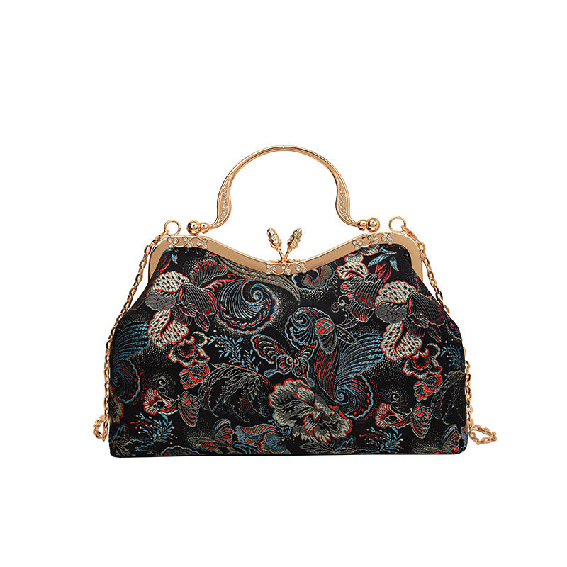 Elegante Vintage Blumen Clutch Tasche