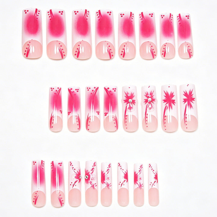 Künstlerisches Floral Stiletto Nagelkunst Set Karnz