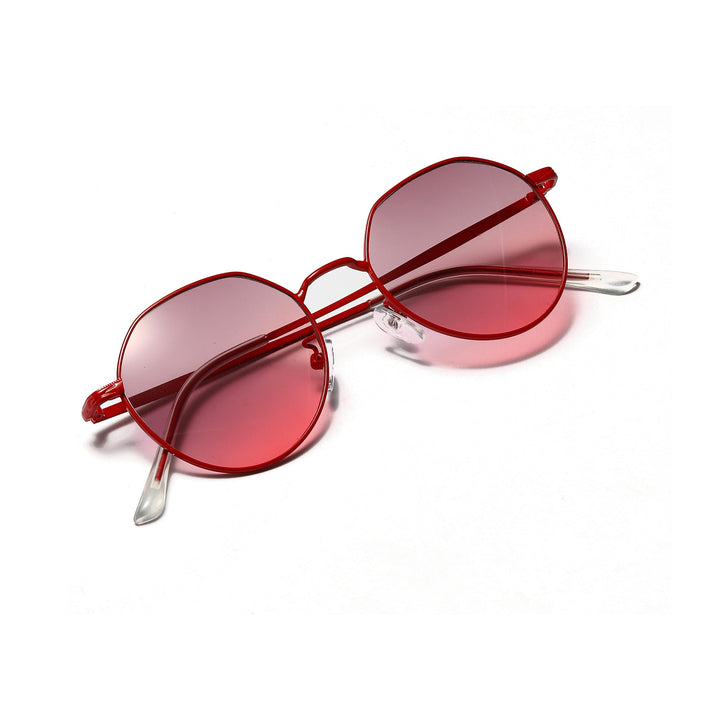 Damen runde Brille mit filigranem Metallgestell Karnz