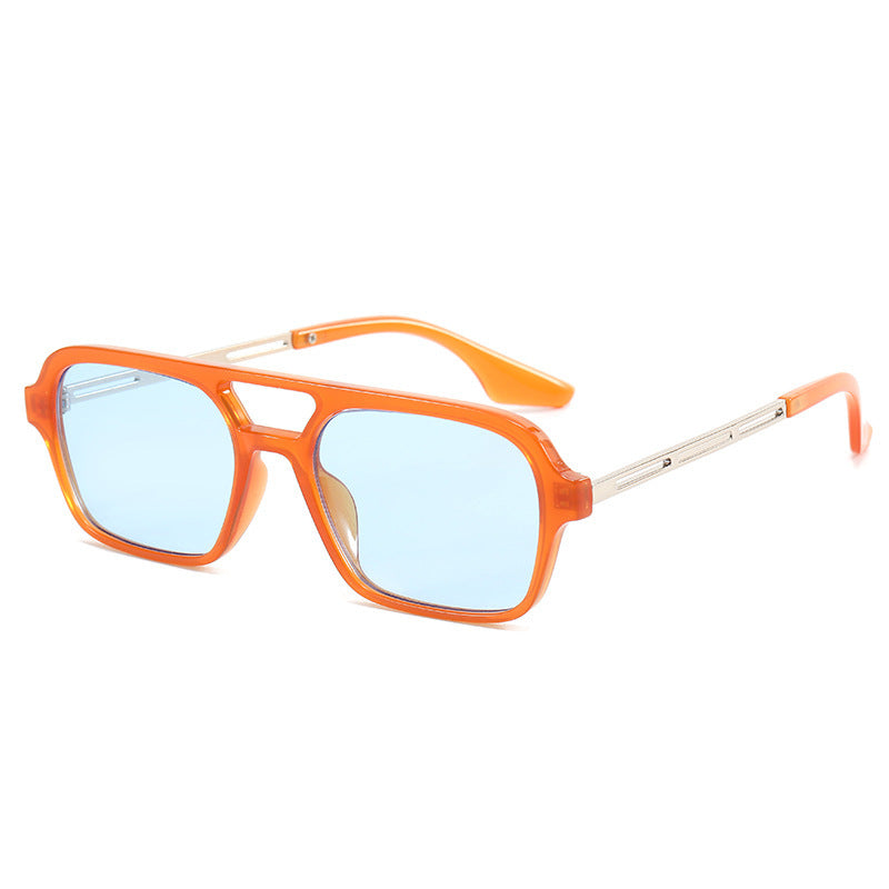 Damen Designer-Sonnenbrille mit elegantem transparentem Rahmen und gelben Gläsern Karnz