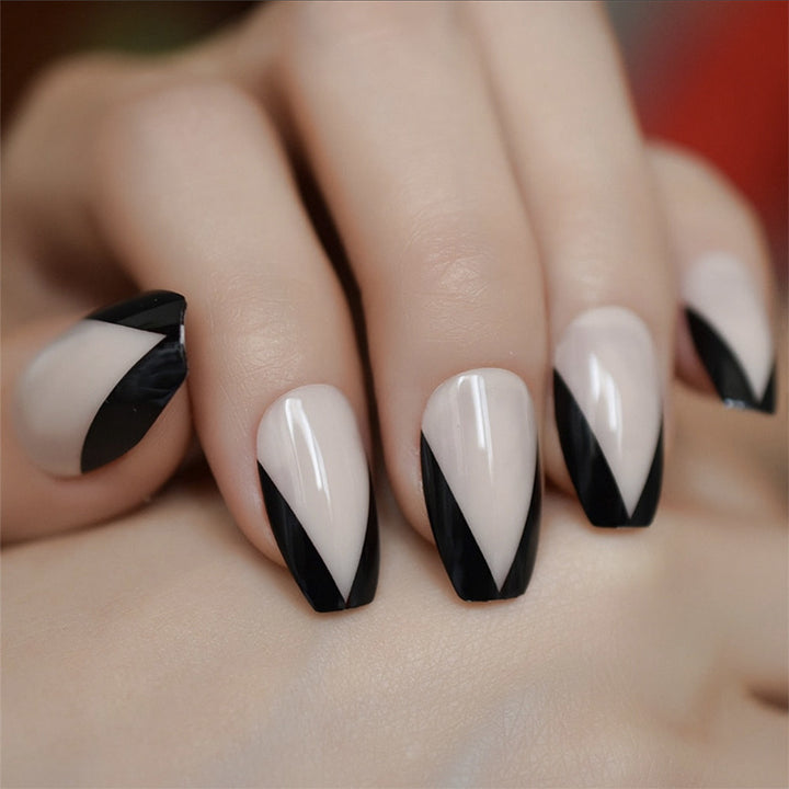 Geometrisch gemusterte Press-On-Nail-Set  1791803987