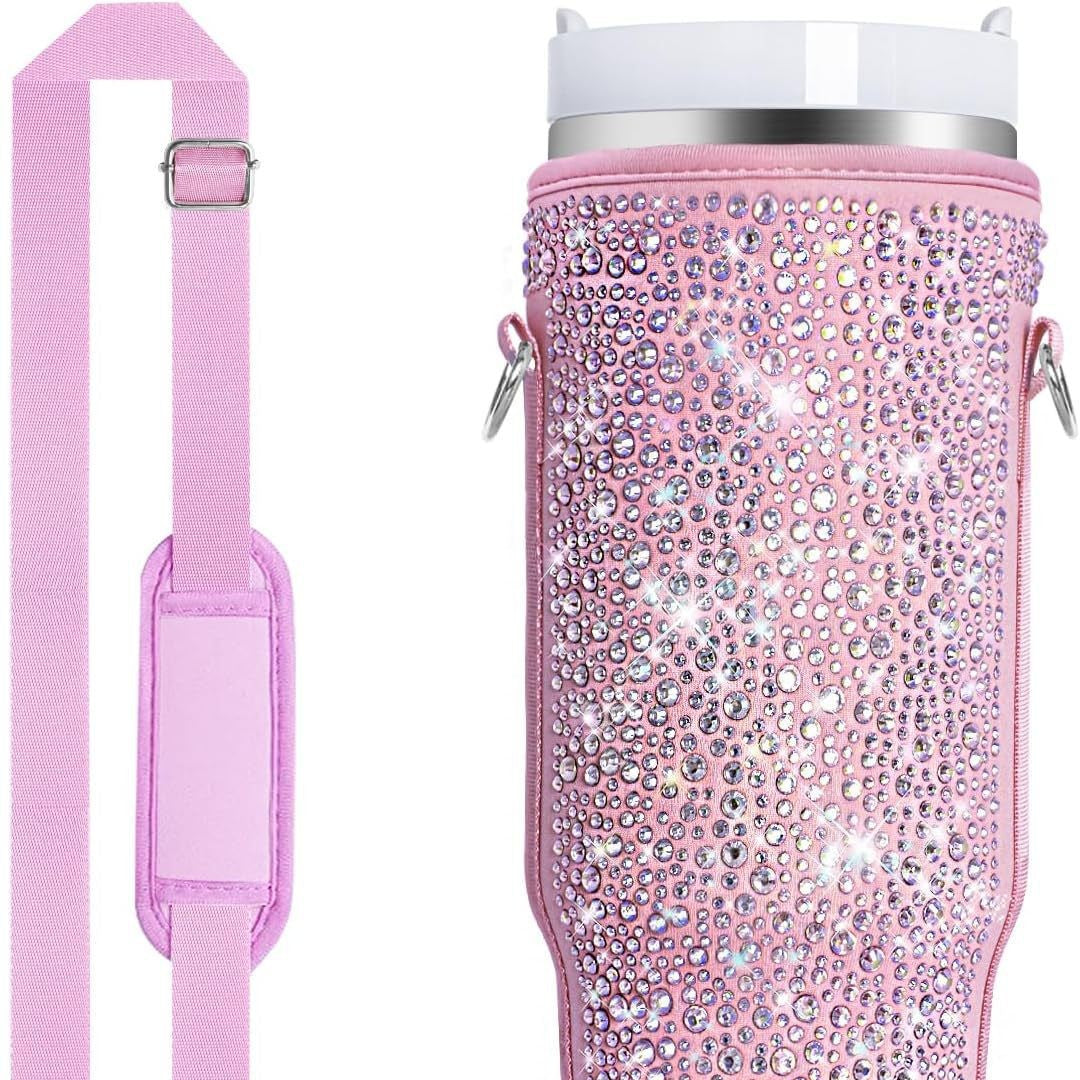 Damen Wasserflaschenhalter mit funkelnden Strasssteinen Karnz