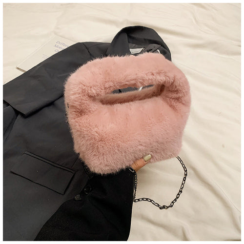 Plüsch-Fell Mini-Handtasche