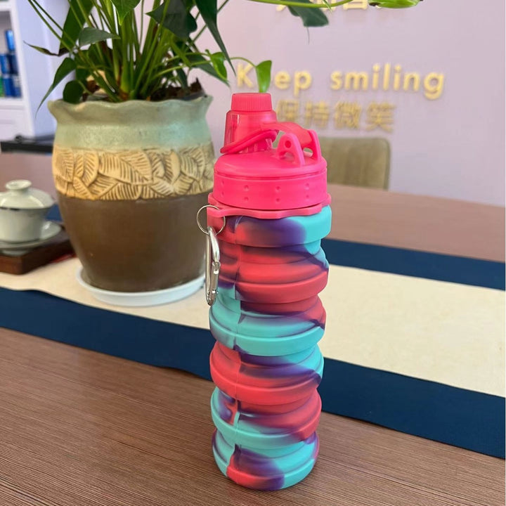 Unisex Faltbare Sporttrinkflasche mit Karabinerhaken Karnz