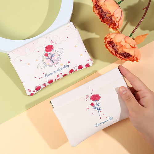 Künstlerische Blumenmuster Münztasche