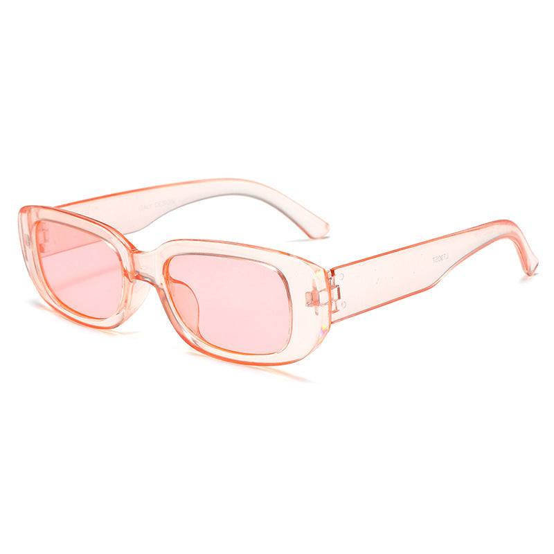 Damen Modische rechteckige Sonnenbrille mit verstellbaren Nasenstege Karnz