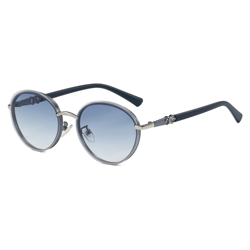 Damen elegante runde Sonnenbrille mit verspiegeltem Effekt Karnz
