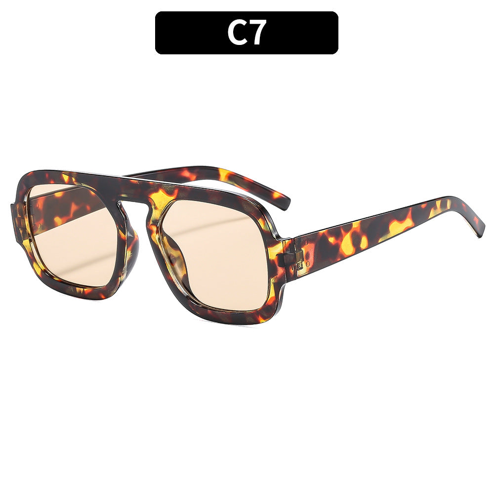 Bold Angular Square Frame Sonnenbrillen