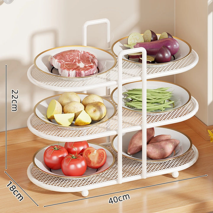 Vierstufiger Mesh-Küchenarbeitsplatten-Organizer-Rack