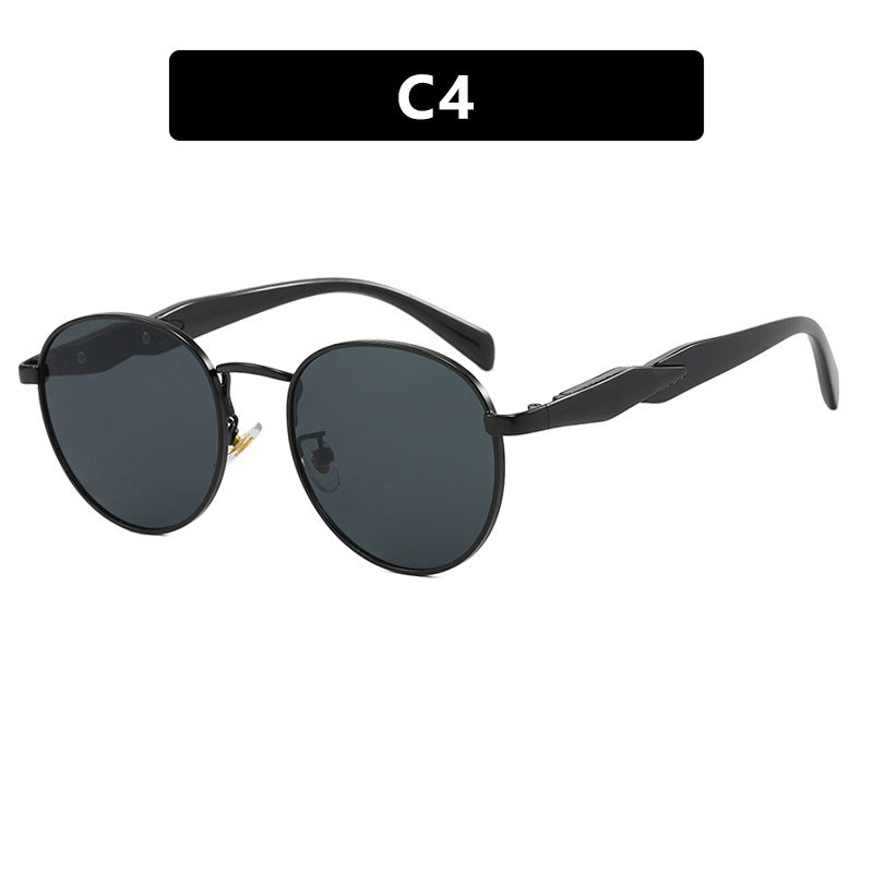 Damen runde Sonnenbrille mit elegantem, goldenen Rahmen und UV-Schutz Karnz