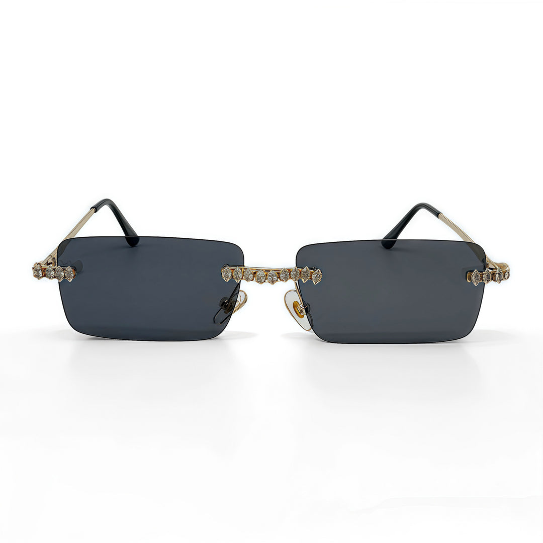 Damen Modische Sonnenbrille im extravaganten Design mit funkelndem Rahmen Karnz
