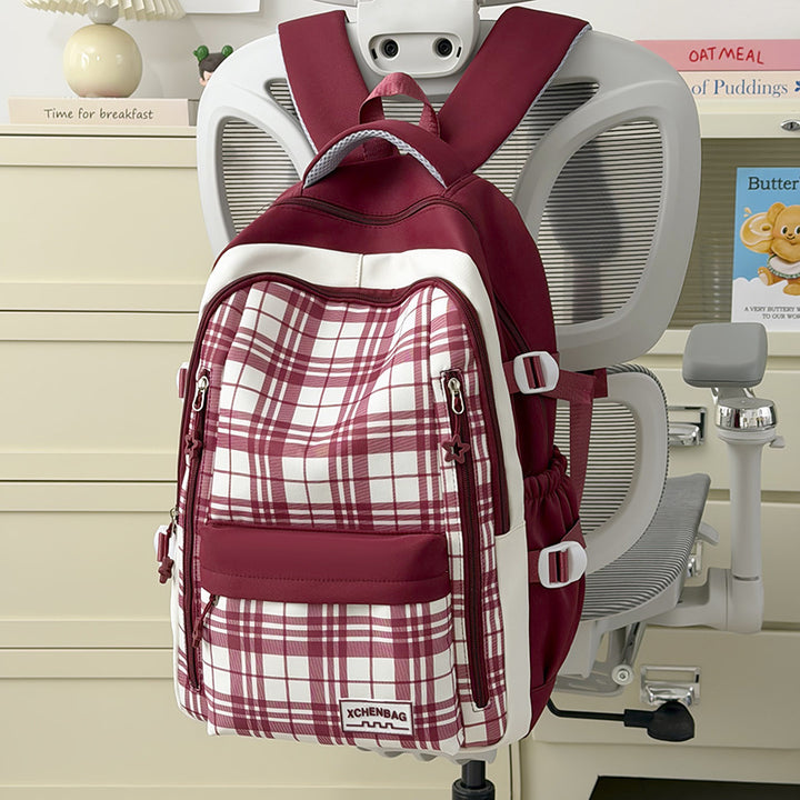 Stylische Karierte Muster Rucksack Karnz