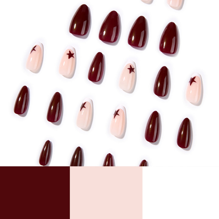 Kunstvolle Nagelverlängerungen mit Stern-Design Karnz