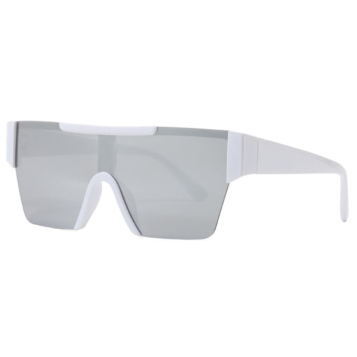 Damen futuristische Sportsonnenbrille mit UV-Schutz und breiter Gläserfläche Karnz