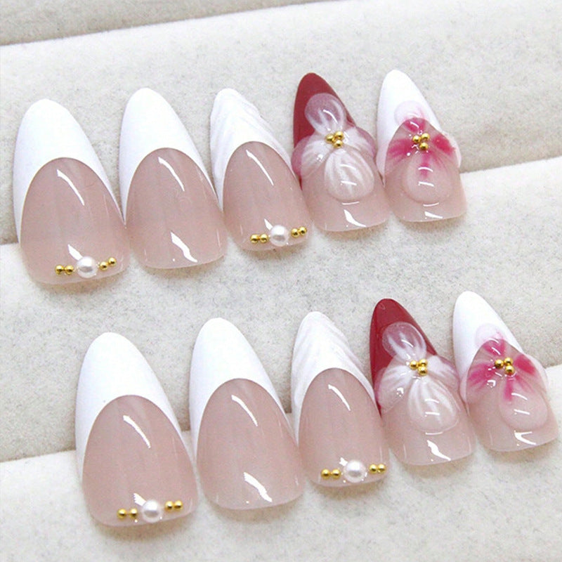 Blumen Design Stiletto Press-On Nägel Karnz