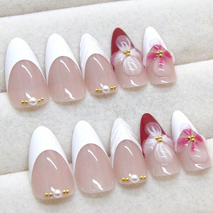 Blumen Design Stiletto Press-On Nägel Karnz