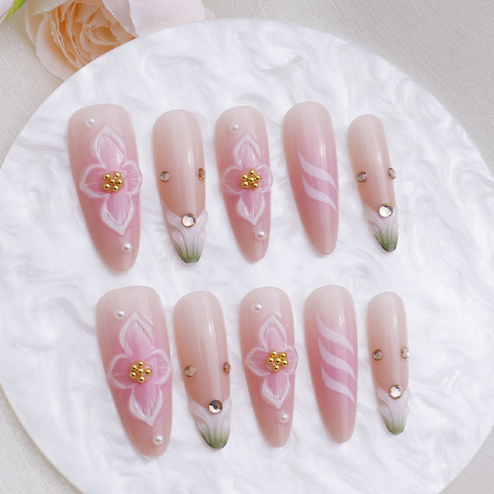 Florale Künstlerische Druck-Auf Nägel