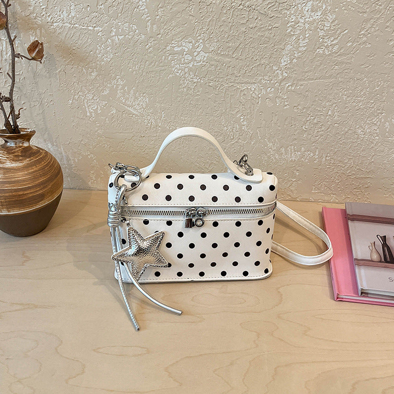 Strukturierte Polka Dot Handtasche