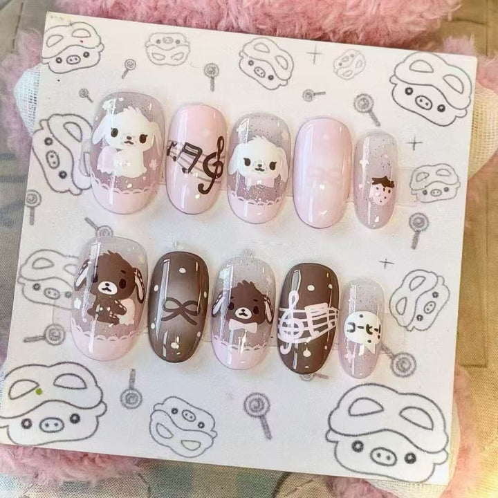 Künstlerisches Press-On Nagelset Karnz