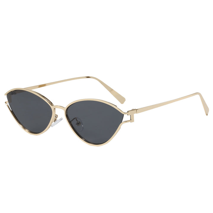 Modische Cat-Eye Sonnenbrille mit Dünnem Metallrahmen Karnz