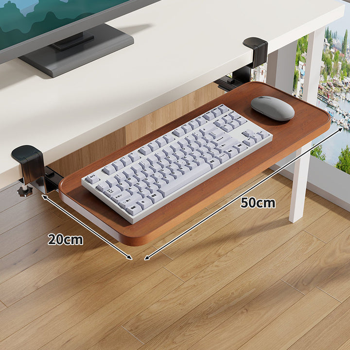 Schraubmontierte Gleitschiene Ergonomische Holzmaserung Tastatur- & Mausplattform
