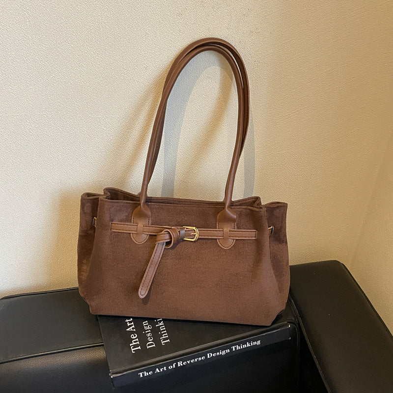 Wildleder-Finish Alltag Handtasche