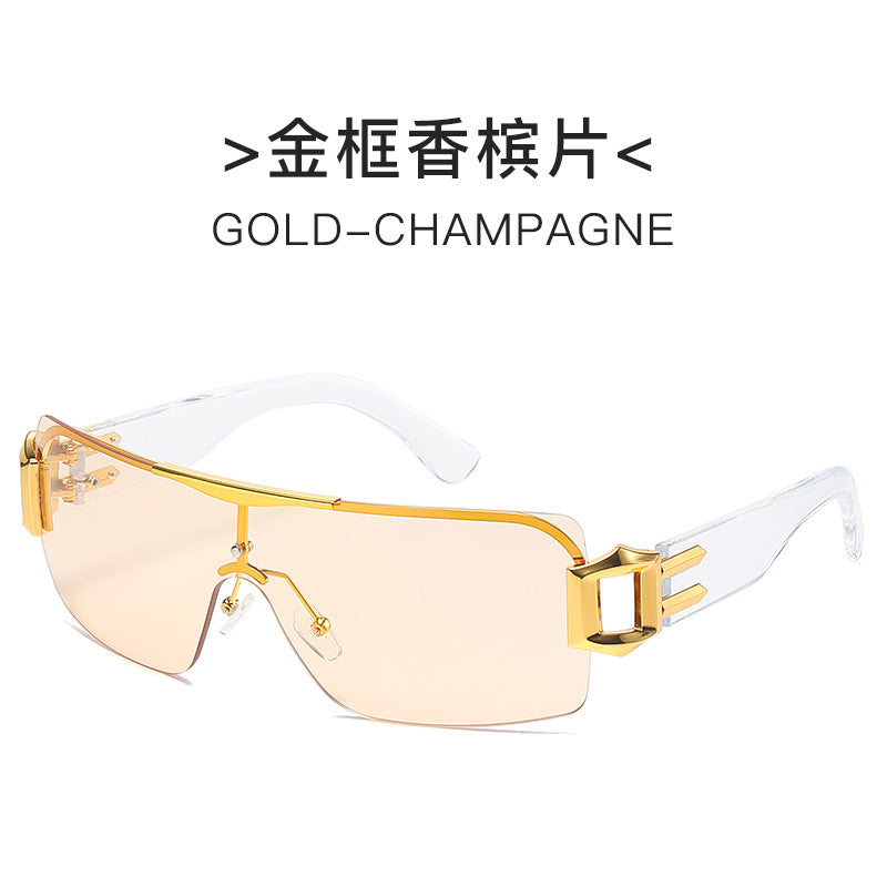 Damen futuristische Sonnenbrille mit elegantem transparente Rahmen Karnz