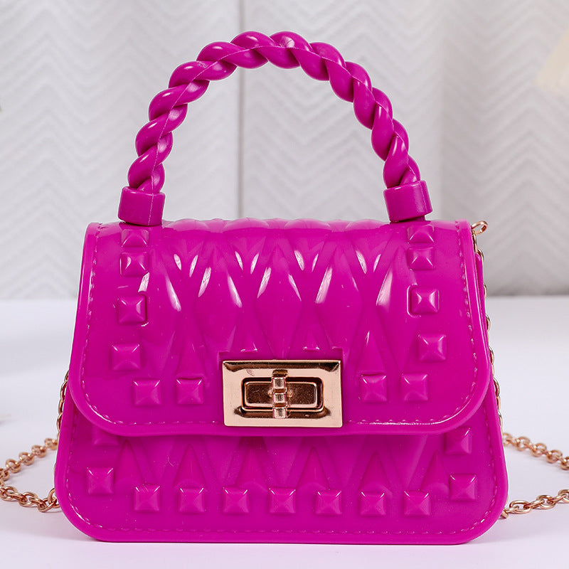 Damen Designer Handtasche mit strukturiertem Obermaterial und goldfarbener Schnalle Karnz