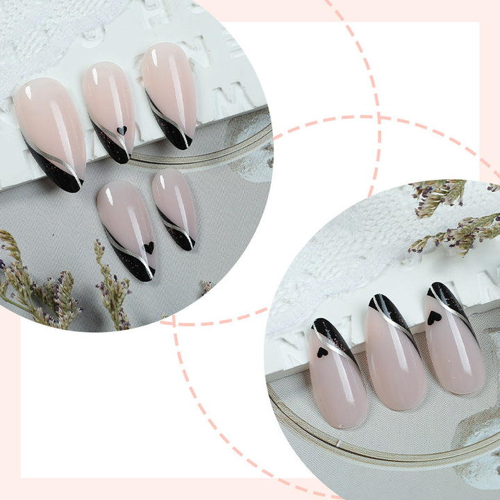 Premium dekorativer Press-On-Nagelset mit elegantem französischem Design Karnz