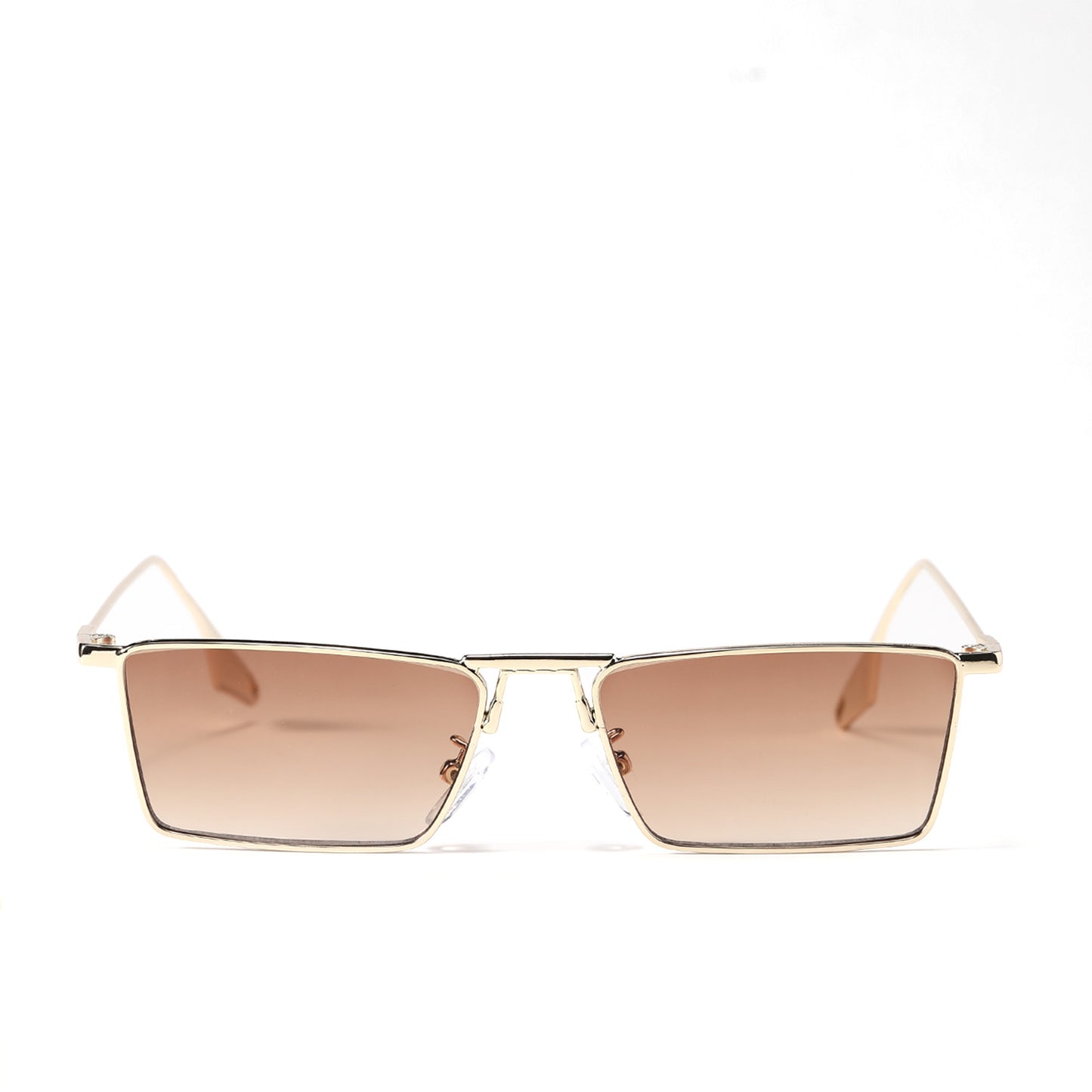 Damen elegante geometrische Sonnenbrille mit stylischem Metallrahmen Karnz