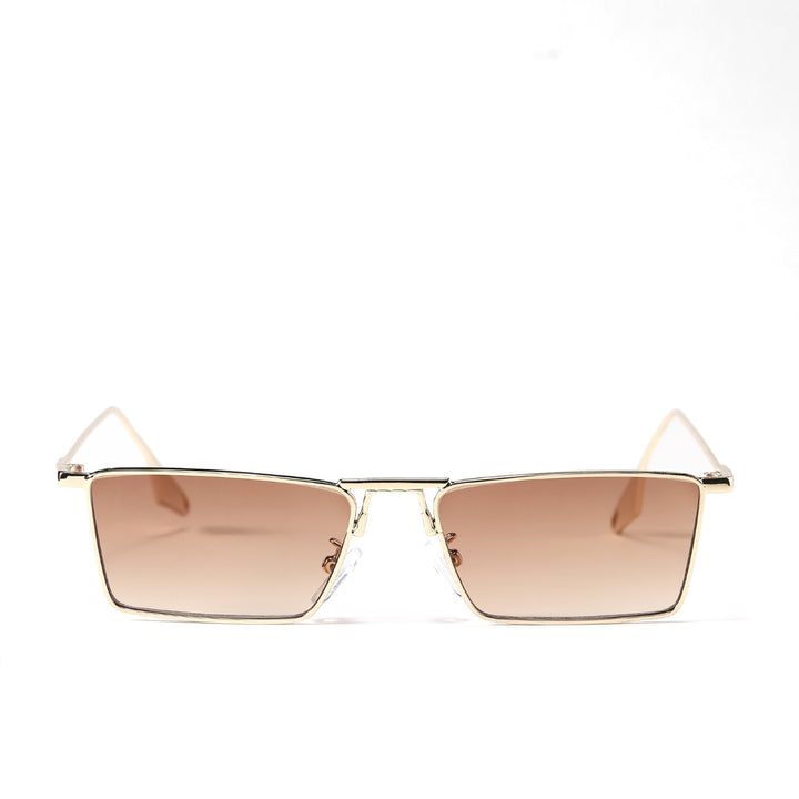 Damen elegante geometrische Sonnenbrille mit stylischem Metallrahmen Karnz