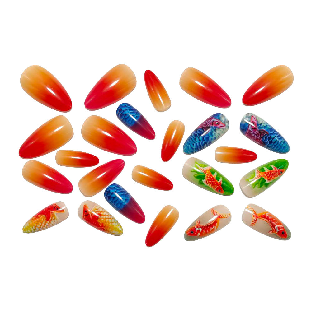 Kunstnägel mit 3D Koi-Fisch Design Karnz