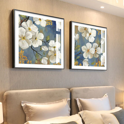 Elegante Blumen Wandkunst Set