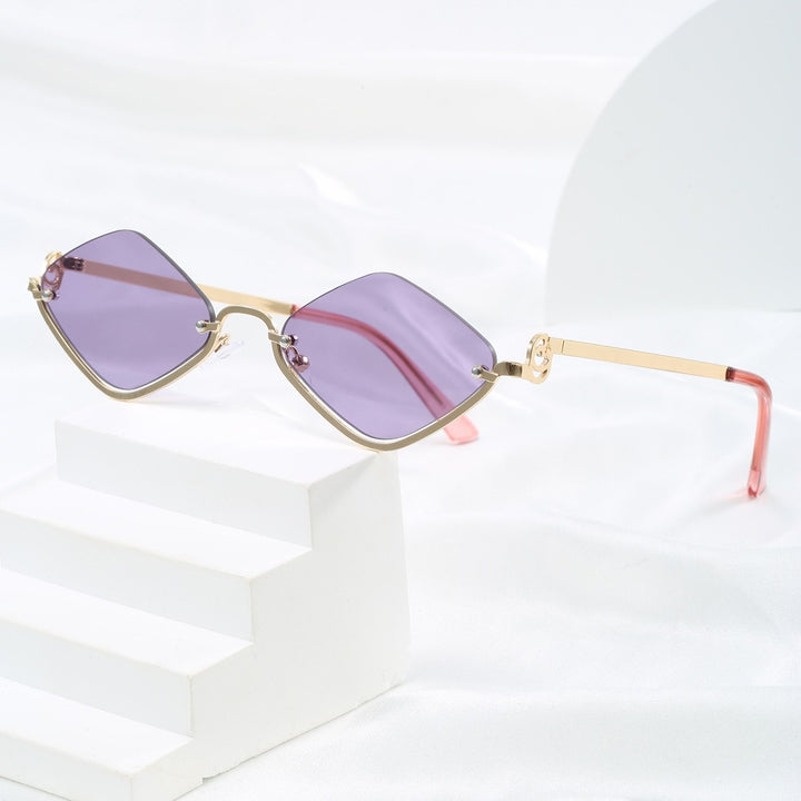 Damen modische quadratische Sonnenbrille mit luxuriösem Metallrahmen Karnz