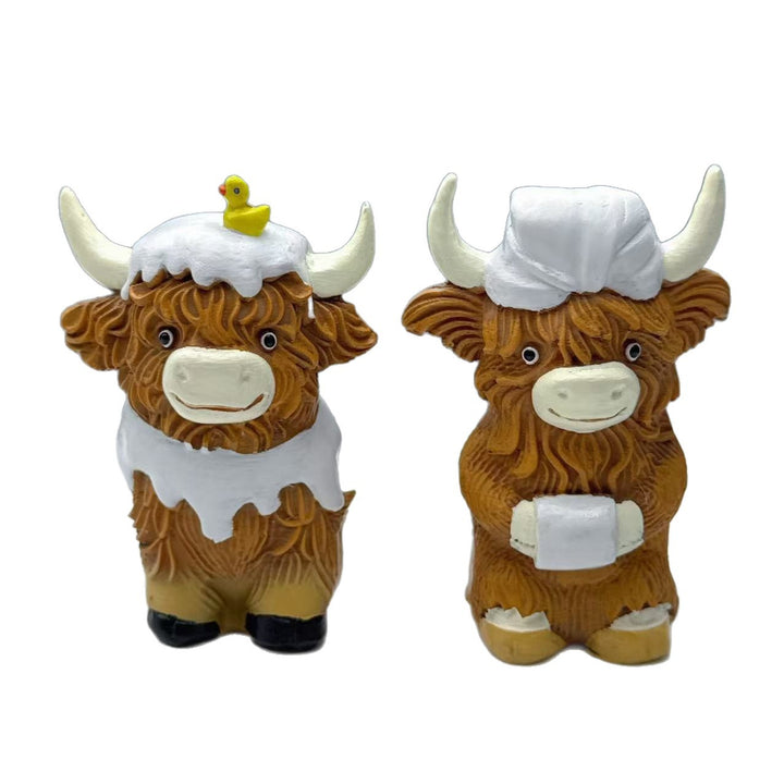 Lustige Highland-Rind Dekofigur Karnz
