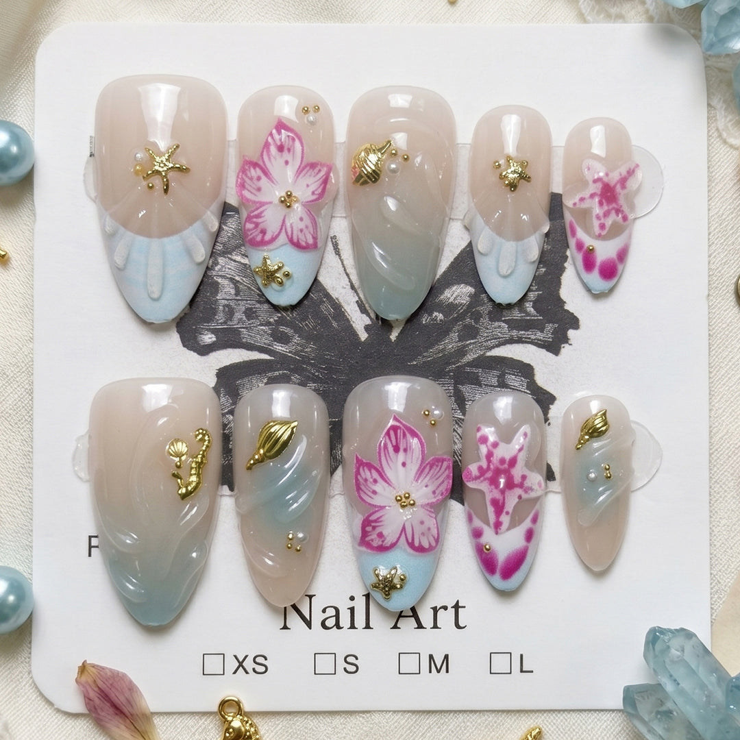 Dekorative Press-On Nagelkunst
