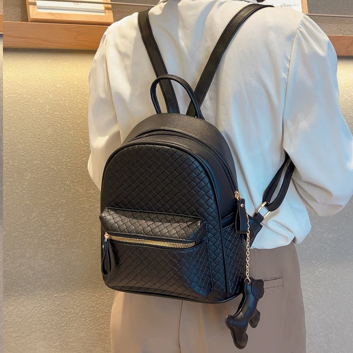 Gewebter Leder Mini-Rucksack Karnz