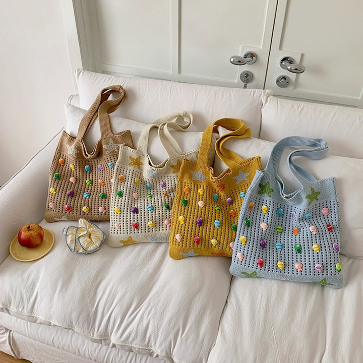 Bunte Dekorative Häkel Tote Bag Karnz